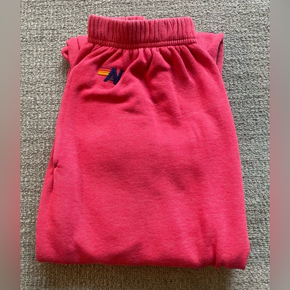 AVIATOR NATION Women’s Red/Pink Neon Bolt Sweatpants Joggers - Picture 13 of 13